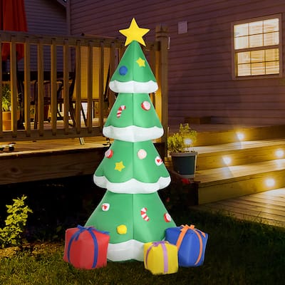 HOMCOM 6 ft. Inflatable Christmas Tree with Presents, Outdoor Christmas Decoration