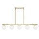 preview thumbnail 8 of 24, Luca Parisian 45.5" 5-Light Modern Glam Iron Globe Linear LED Pendant by JONATHAN Y