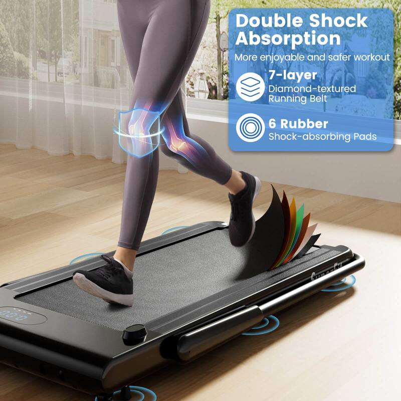 Superfit 3-in-1 Folding Treadmill with Smart Apps Remote Control LED - See Details