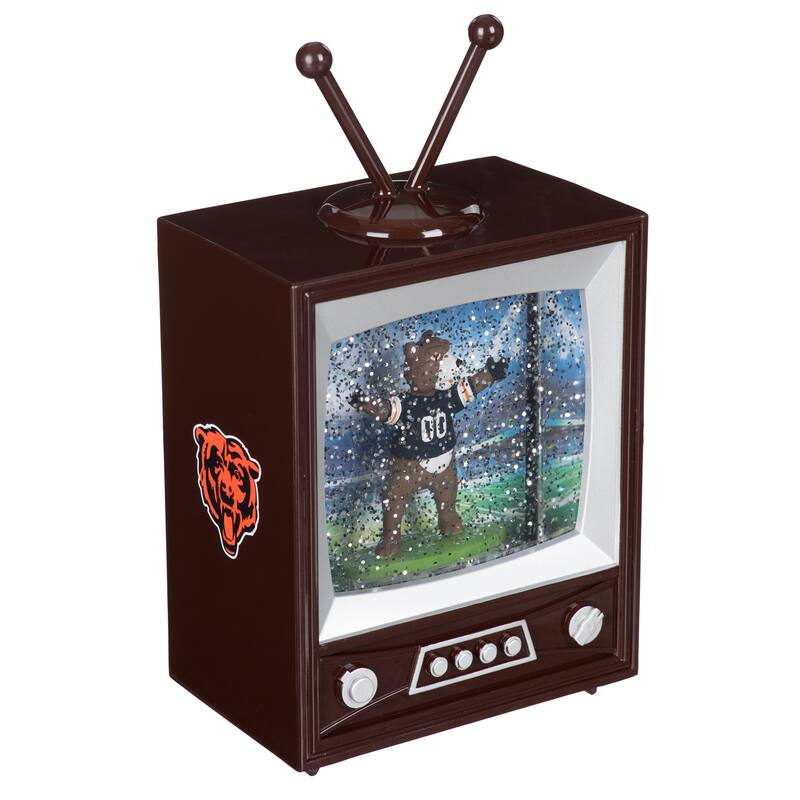 Chicago Bears 8 in. Vintage TV Light Up Water Lantern Snow Globe with Mascot