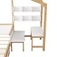 preview thumbnail 8 of 9, Full Size House-shaped Bed Frame All-in-one Bed with Drawer Desk Chair and Bookshelf White Original Wood Colored Frame for Kids