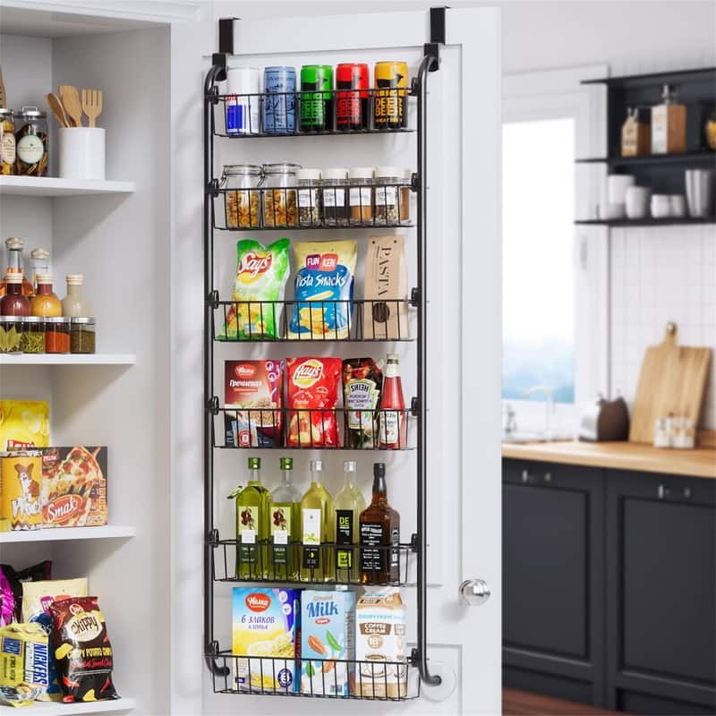 ver the Door Pantry Organizer Metal Pantry Organizers and Storage 6Tier - 5.43"D x 16.73"W x 6.06"H