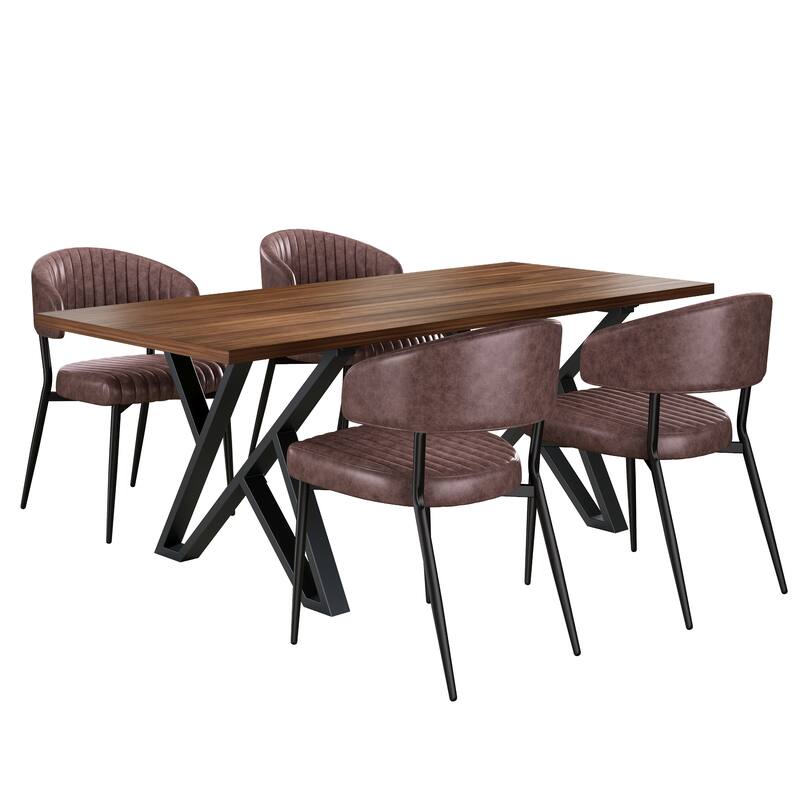Christopher Knight Home - Shawn 5 Pieces Faux Leather Dining Set