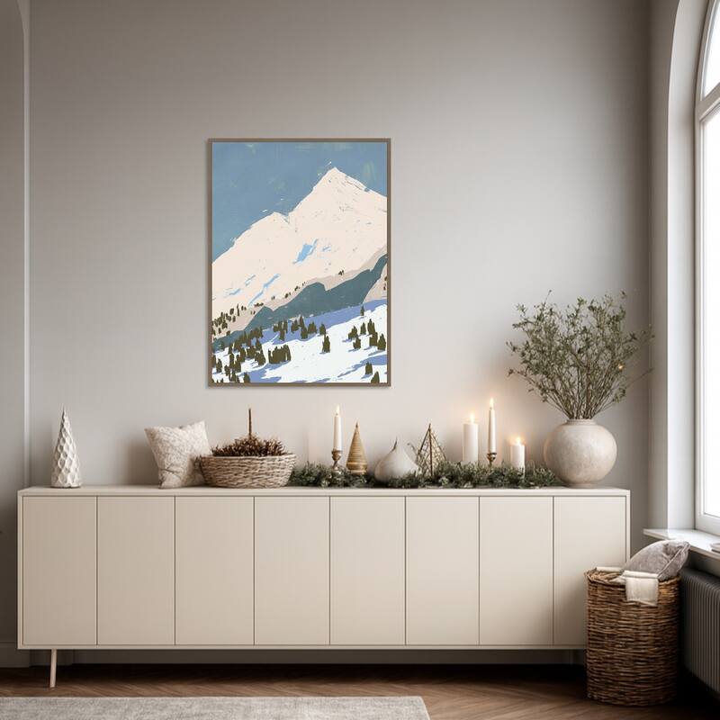 Bunny Slopes I by Jacob Green Framed Canvas Wall Art Print - Sylvie Dark Gold