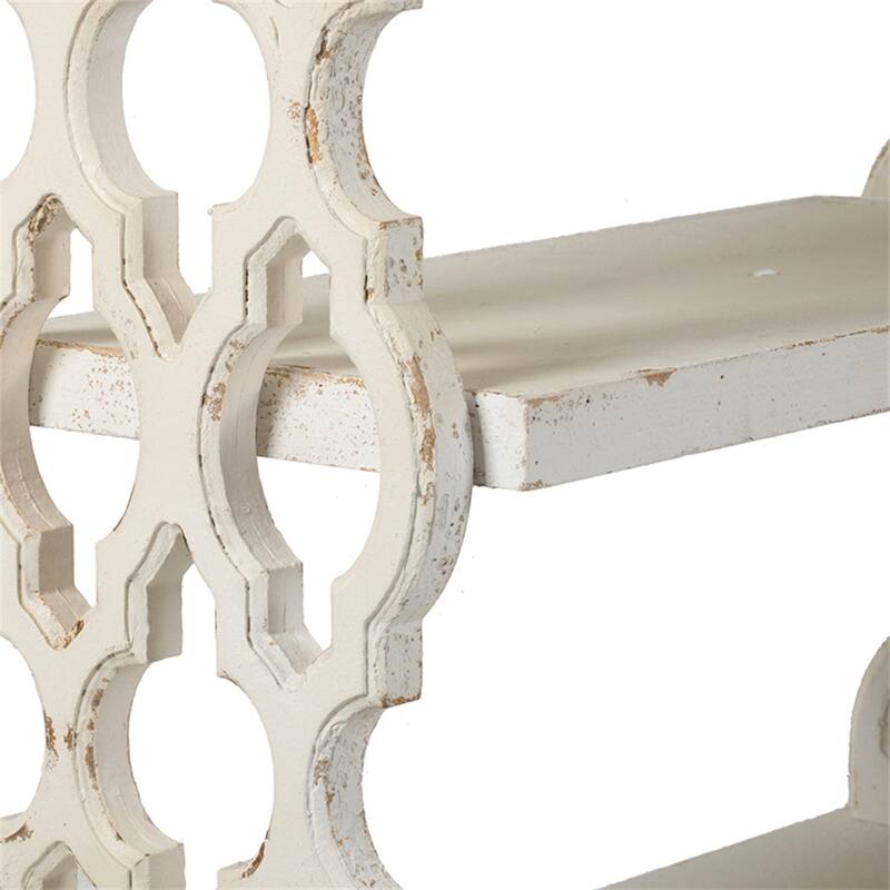 Three Tiers Distressed Wood Console Table