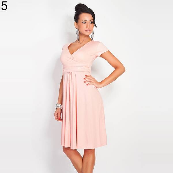 Shop Pregnant Women Summer Comfy Maternity Dress Casual Loose V