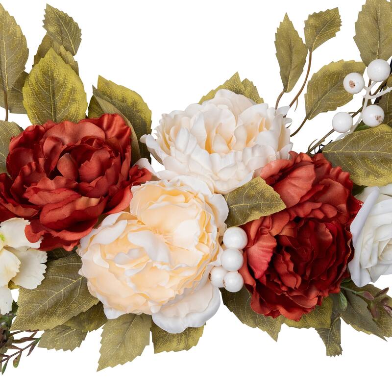 Autumn Harvest Artificial Floral Fall Foliage Twig Wreath with, 21"