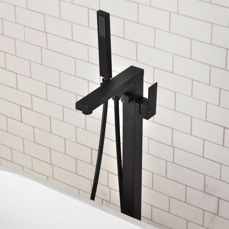 Single Handle Floor Mounted Freestanding Tub Filler with Handshower