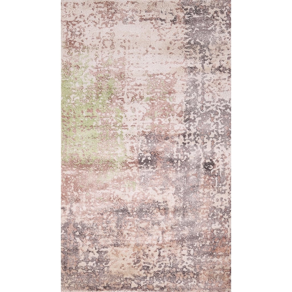 Modern Abstract Foyer Rug Handmade Wool Carpet - 2'9"x 5'0"
