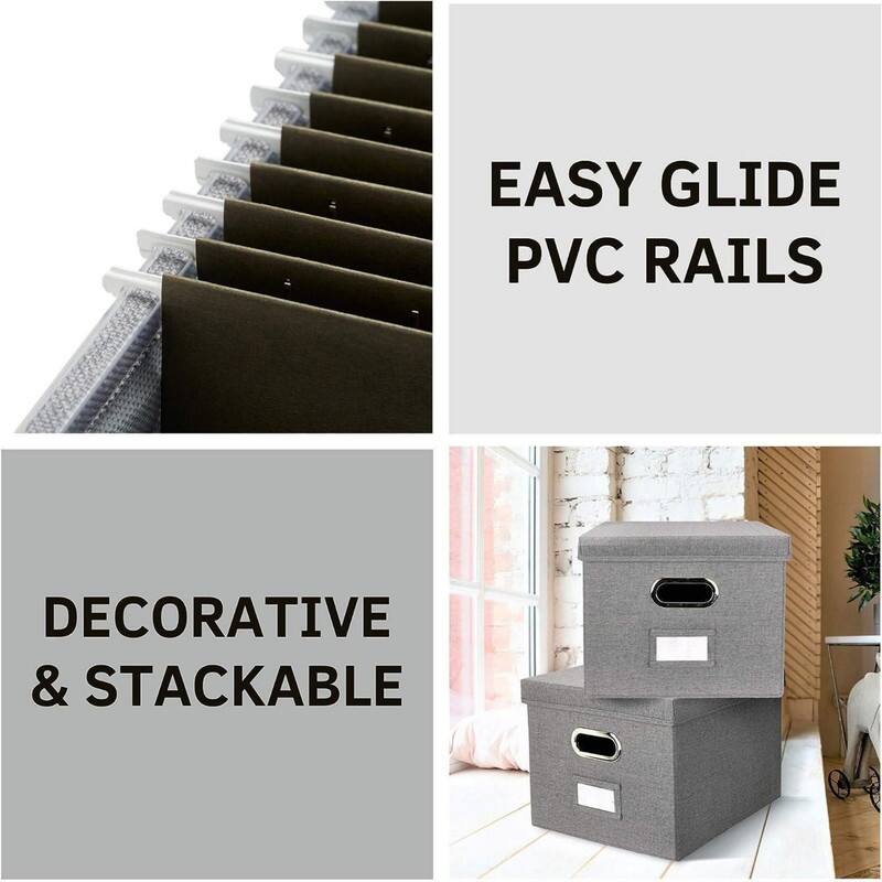 Decorative File Box Organizer Set of 2