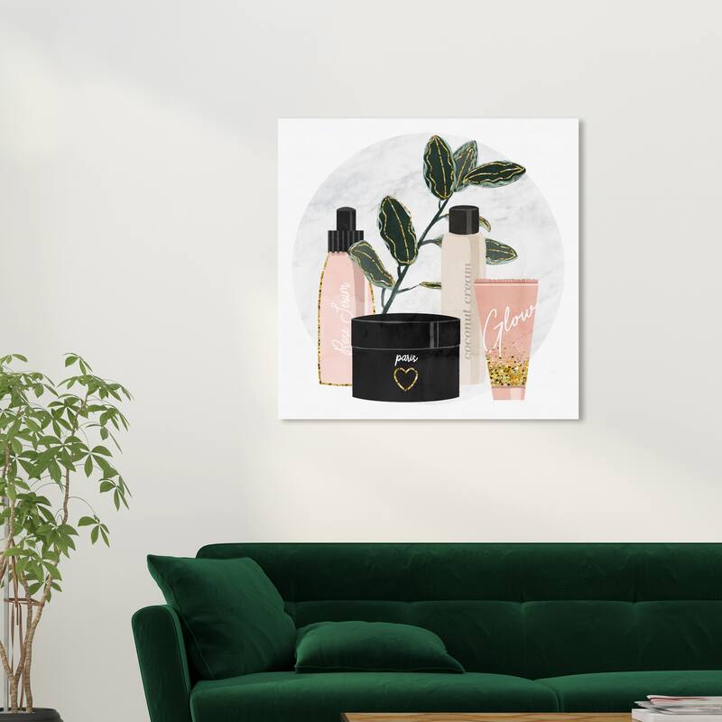Wynwood Studio Fashion and Glam Skin Care Routine Pink and Light Pink Glam Wall Art Canvas Print - 30 x 30