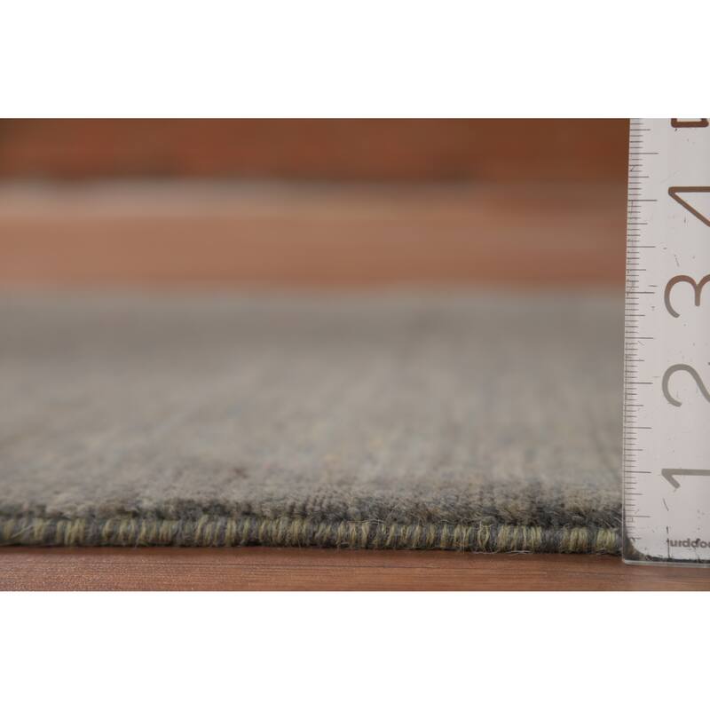Gray Contemporary Gabbeh Oriental Foyer Rug Hand-Knotted Wool Carpet - 3'2"x 4'9"