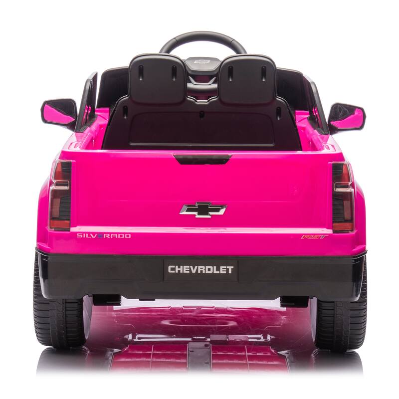 24V Licensed Chevrolet Silverado EV Ride-On Car for Kids with Slow Start, LED Lights, Bluetooth, USB, MP3, and Remote Control