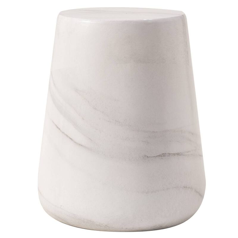 14" Round Side Table in Fiberstone with Tapered Base Design Glint Collection