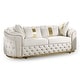 preview thumbnail 3 of 2, Furniture of America Urgoto Glam 2-Piece Beige Polyester Fabric Button Tufted Sofa Set