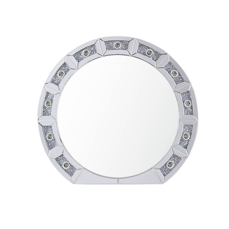 Mirrored & Faux Diamonds Accent Mirror (Assembled)