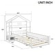 preview thumbnail 9 of 16, Twin Size Pine Wood House-Style Bed with Fence, No Cushion