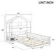 preview thumbnail 9 of 7, White Twin Size Pine Wood House-Style Headboard Floor Bed with Fence Guardrails without cushion
