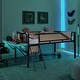 preview thumbnail 9 of 7, Metal loft Bed With Desk,LED loft Bed Frame Double Bed,Shelves,hanging compartments,safety guard,ladder,no box springs required