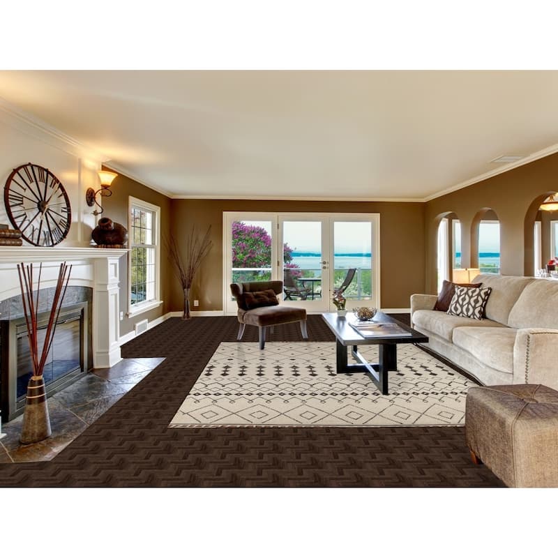 Trellis Moroccan Area Rug Hand-Knotted Wool Carpet - 7'11"x 10'9"