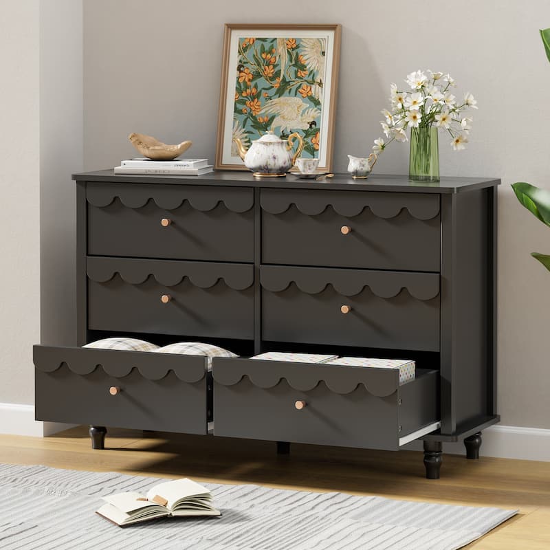 Whimsical Cloud Dresser with 6 Drawers Cute Kids Bedroom Storage