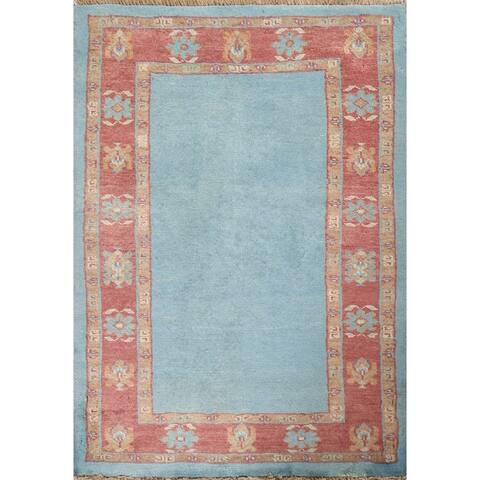 Light Blue Gabbeh Kashkoli Oriental Area Rug Hand-knotted Wool Carpet - 2'2" x 2'10"