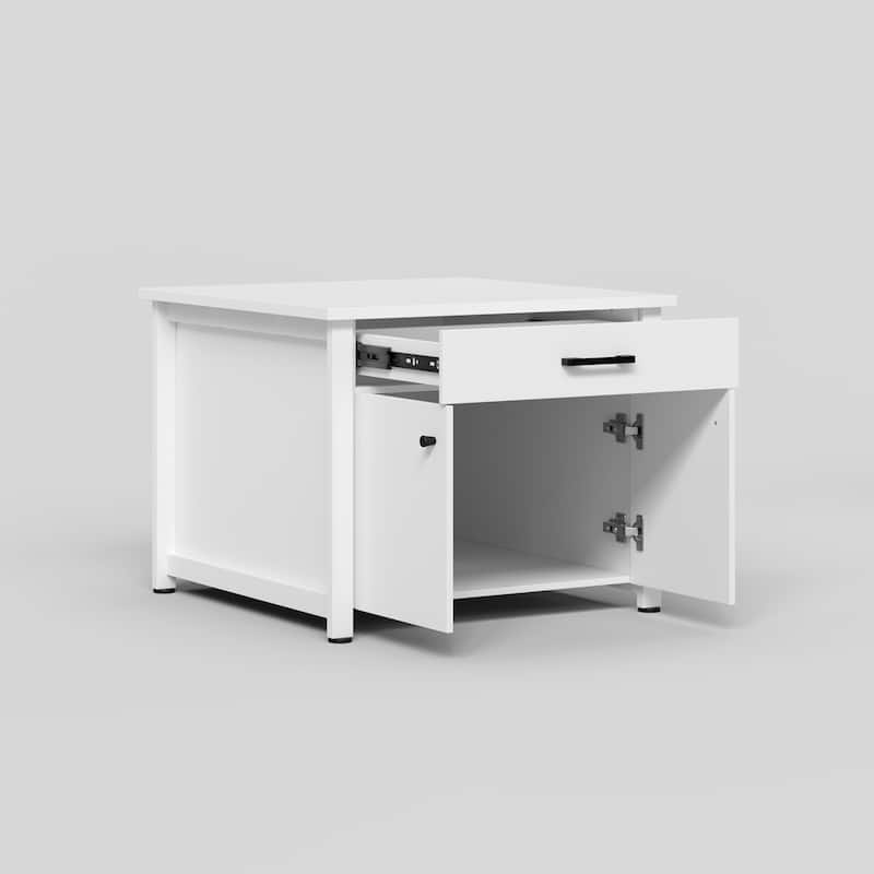 Laundry Cabinet with Drawer and Double Doors, Heavy Duty Washer Stand Storage Cabinet Utility Storage Cabinet