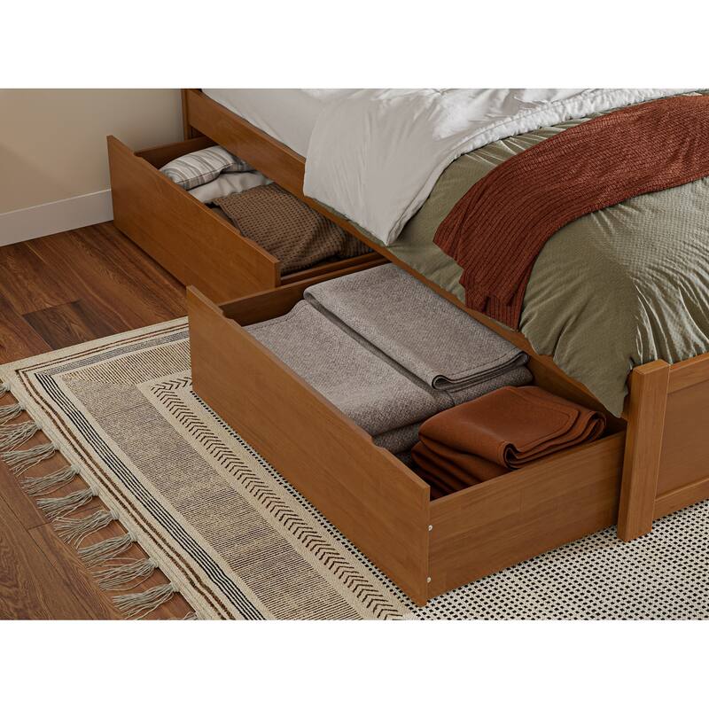 AFI Nantucket Platform Bed with Matching Footboard & Storage Drawers