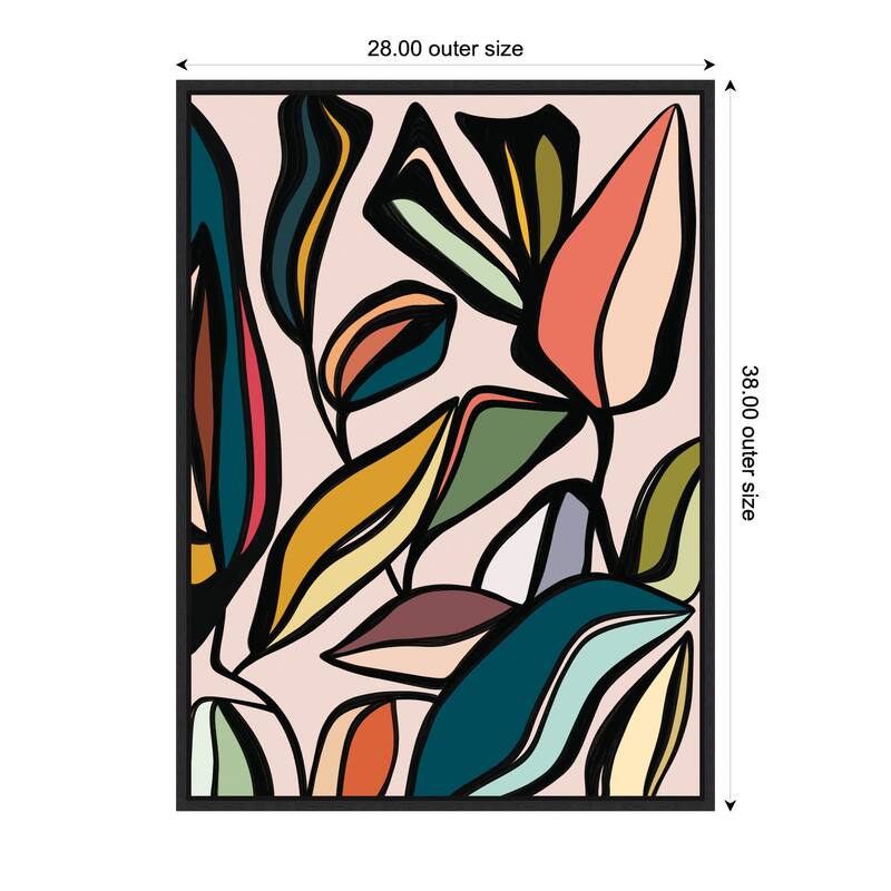 Kate and Laurel Fanciful Ficus Expansion by Alicia Bock Framed Canvas Wall Art Print