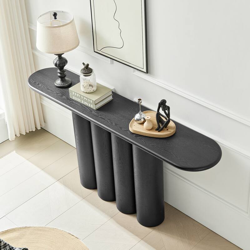 66.93" Modern Console Table for Entryway with Unique cylinders Legs Design for Living Room Hallway Foyer Entrance Study
