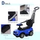 preview thumbnail 5 of 7, 2-in-1 Toddler Push Car with Storage, Guardrail & Real Steering - Blue