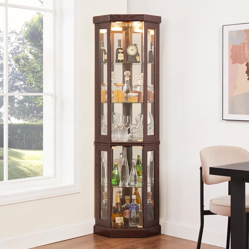 Lighted Corner Curio Cabinet