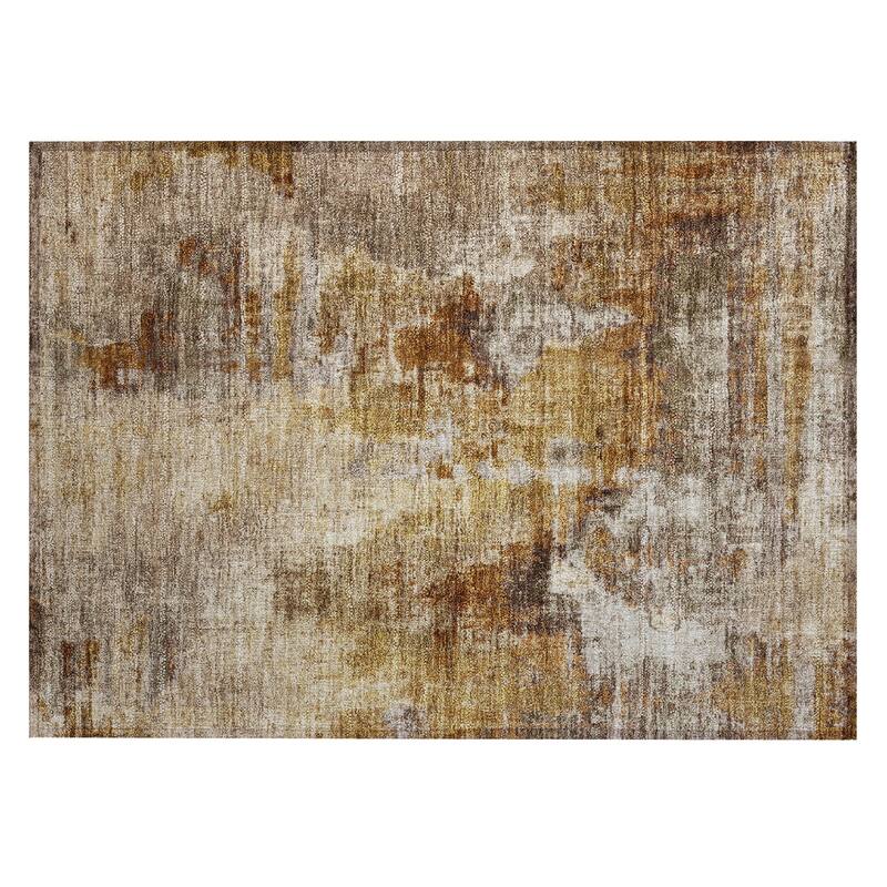 Machine Washable Indoor/ Outdoor Abstact Contemporary Chantille Rug