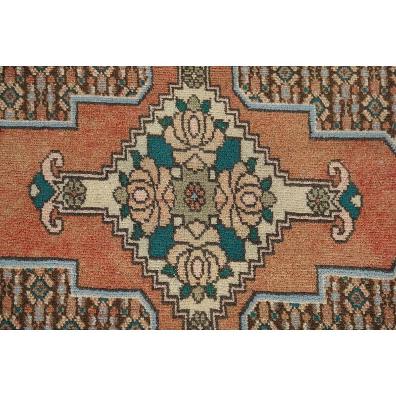Geometric Bidjar Vintage Persian Runner Rug Handmade Wool Carpet - 2'9" x 10'1"