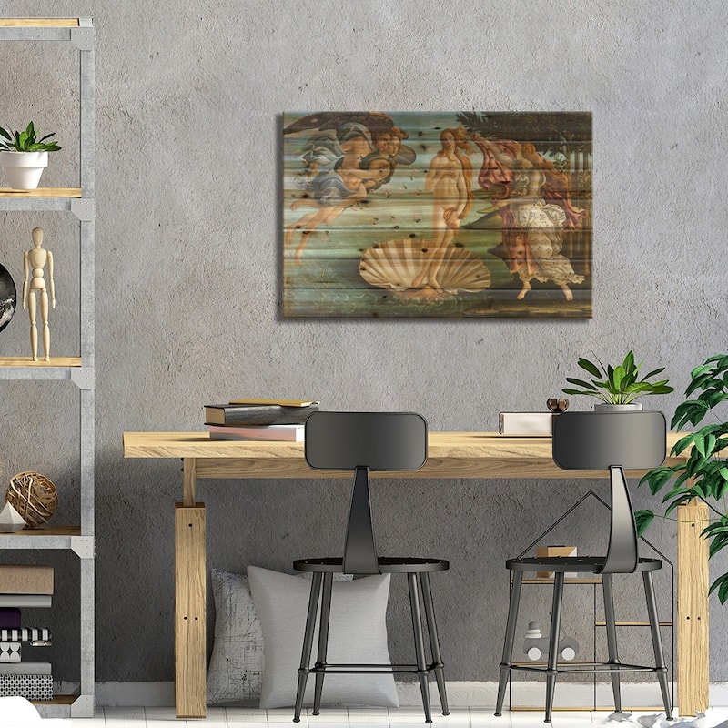 Birth of Venus Print On Wood by Sandro Botticelli - Multi-Color