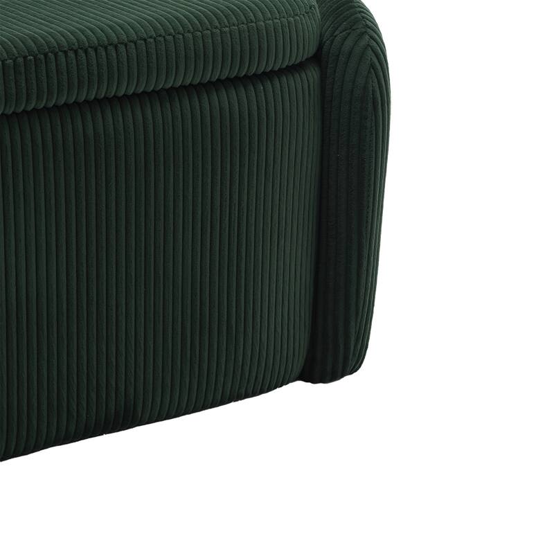 Entryway Upholstered Fabric Storage Ottoman