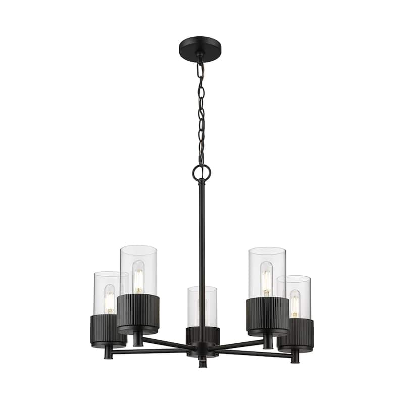 Innovations Lighting Bolivar - 5 Light 7" Chain Hung Chandelier. - Clear/Matte Black