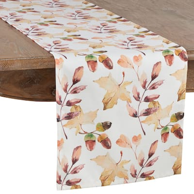 Autumn Leaf Table Runner With Acorn Design