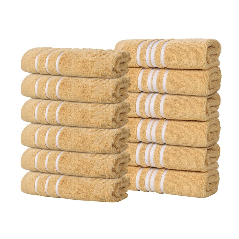 Superior Sadie Zero Twist Cotton Solid and Floral Washcloth Set of 12