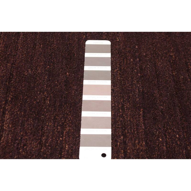 ECARPETGALLERY Hand-knotted Opulence Dark Brown Wool Rug - 3'2 x 11'8