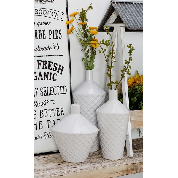 Porch & Den Damen 3-piece Contemporary Porcelain Tapered Cylindrical Vase Set. Opens flyout.