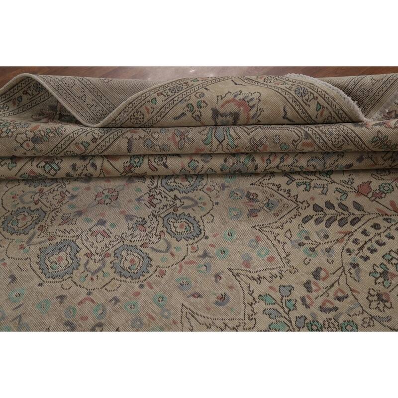 Floral Tabriz Persian Area Rug Hand-Knotted Wool Carpet - 9'10"x 12'6"
