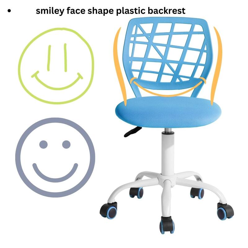 HomyLin Armless Home Office Task Chair Kids Desk Chair Mid-Back