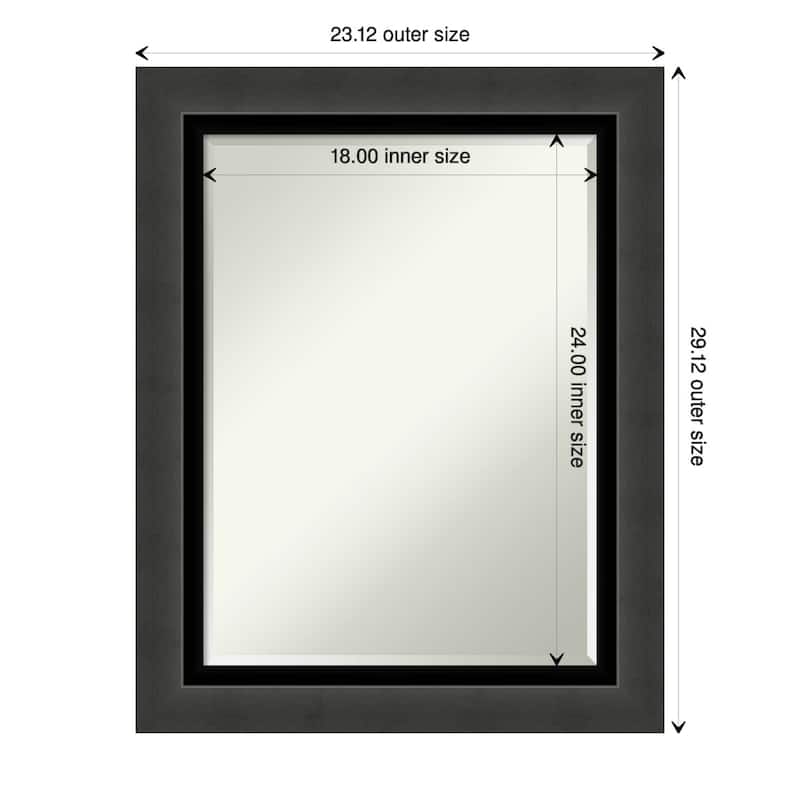 Beveled Wall Mirror - Tuxedo Black Frame - Tuxedo Black - 23 x 29-inch