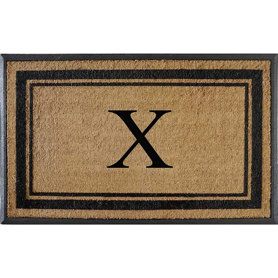 A1 Home Collections Markham Border Natural Flocked Rubber Large Doormat 30"x48"