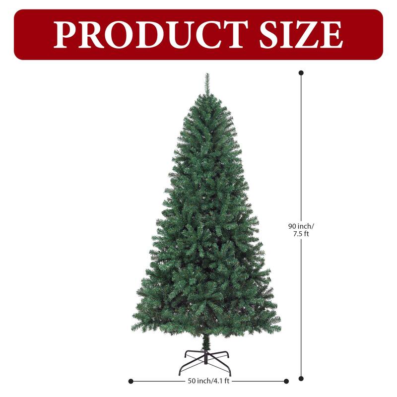 6FT/7.5FT Artificial Pine Christmas Tree with Durable Metal Stand,