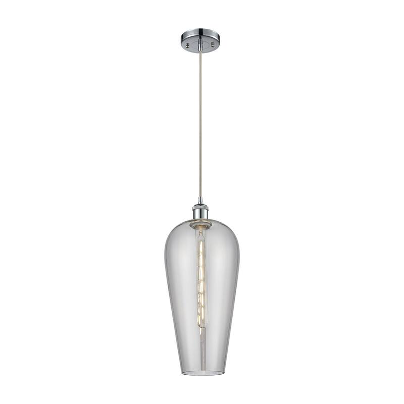 Innovations Lighting Endless Possibilities Ballston - Chelsea - 1 Light 8" Cord Hung Mini Pendant - Polished Chrome/Light Smoke