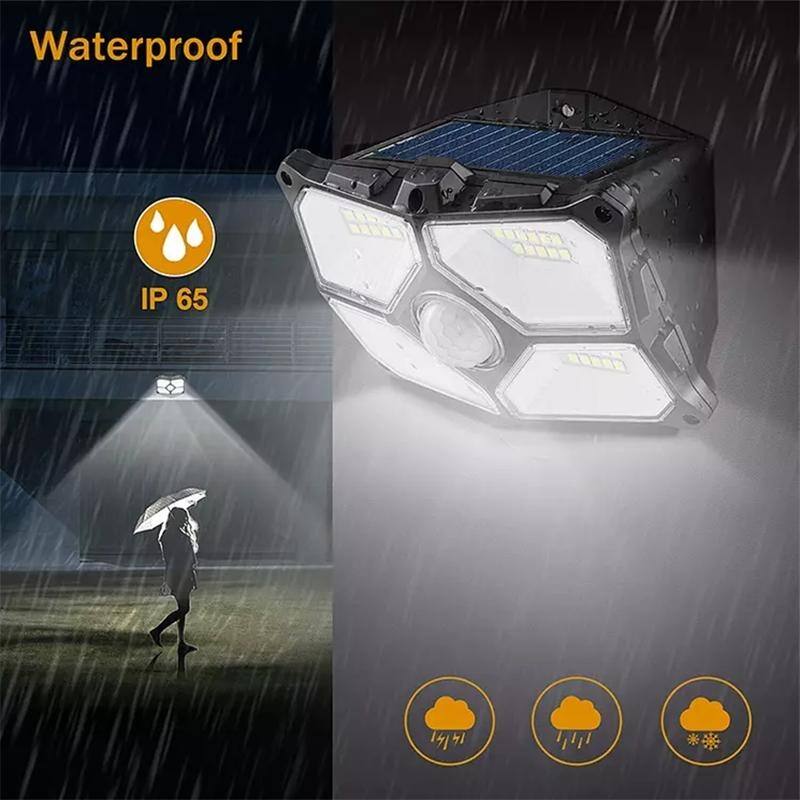 Solar Motion Sensor Lights Outdoor – IP65 Waterproof LED Wall Lights for Yard, Fence, Garage, Driveway - N/A