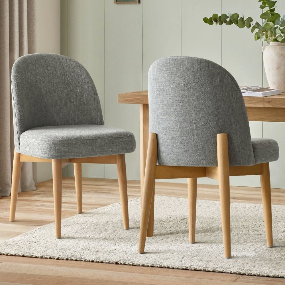 Linen Upholstered Parson Chair(Set of 2)