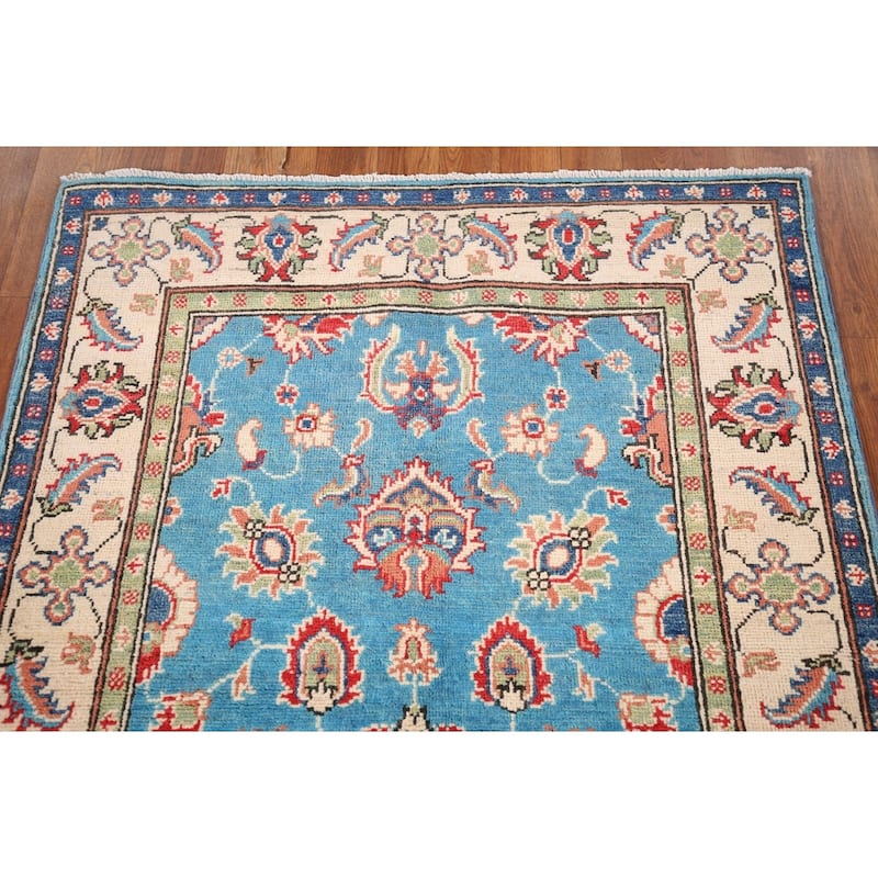 Blue Oushak Oriental Accent Rug Hand-Knotted Wool Carpet - 3'3" x 4'9"